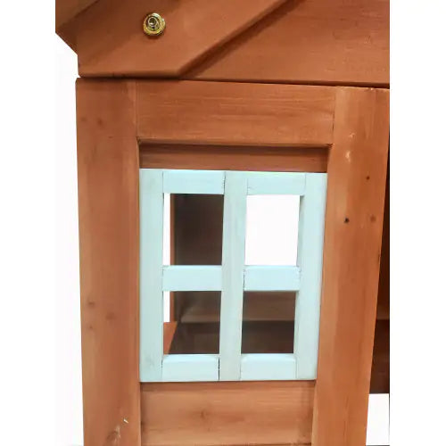 Wooden Playhouse with Windows and Flowerpot Holder