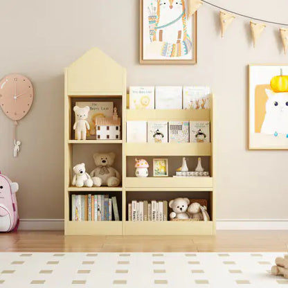 Wooden Kids Bookshelf and Toy Organizer